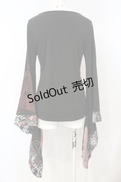 画像4: Qutie Frash / 2019 プレミアムセット（紅鶴）着物T  ブラック×レッド O-25-07-14-047-QU-BL-IG-OS