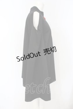画像2: ACDC RAG / オープンショルダーボタンチャイナT  ブラック×レッド O-25-07-14-049-PU-TO-IG-ZS