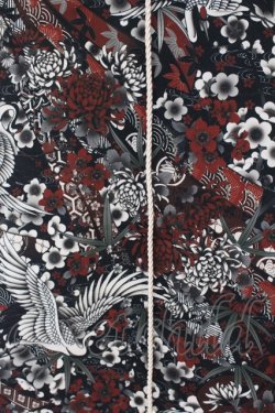 画像2: Qutie Frash / 紅鶴万能ストール  ブラック×レッド O-25-07-14-050-QU-ZA-IG-OS