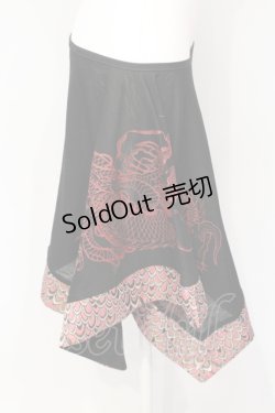 画像2: Qutie Frash / 2019 プレミアム（紅鶴）ラップスカート  ブラック×レッド O-25-07-14-052-QU-SK-IG-OS