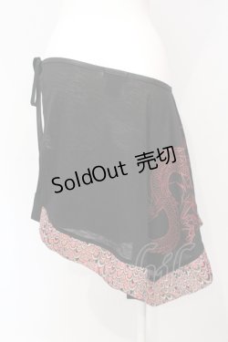 画像3: Qutie Frash / 2019 プレミアム（紅鶴）ラップスカート  ブラック×レッド O-25-07-14-052-QU-SK-IG-OS