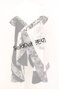 画像1: Qutie Frash / オフショルカーデ  ホワイト×ブラック O-25-07-14-054-QU-JA-IG-OS