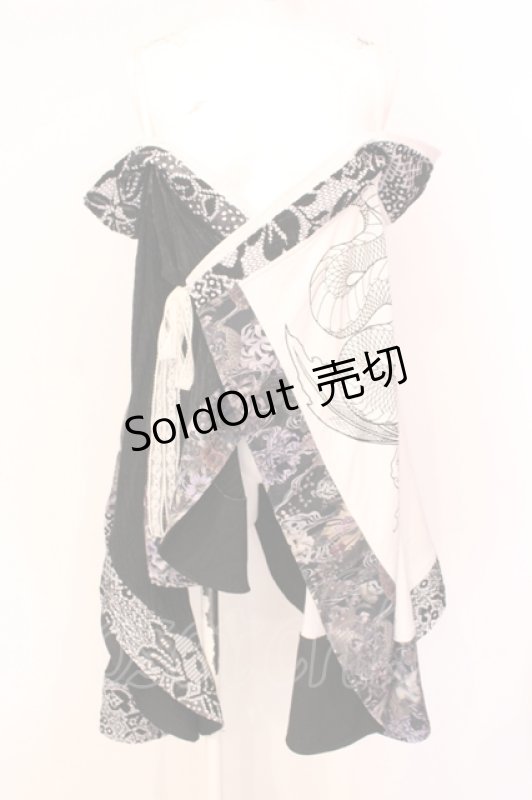 画像1: Qutie Frash / オフショルカーデ  ホワイト×ブラック O-25-07-14-054-QU-JA-IG-OS (1)