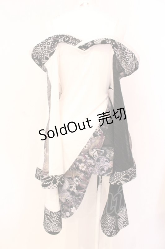 画像3: Qutie Frash / オフショルカーデ  ホワイト×ブラック O-25-07-14-054-QU-JA-IG-OS (3)