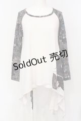 Qutie Frash / 和柄ラグランカットソー  ホワイト O-25-07-14-059-QU-TO-IG-OS