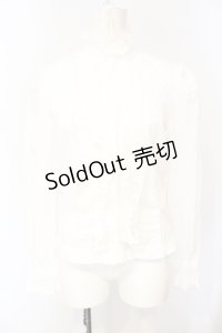 Jane Marple / レース配色スタンドネックブラウス M シロ O-25-07-14-062-JM-BL-IG-OS