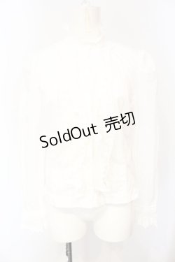 画像1: Jane Marple / レース配色スタンドネックブラウス M シロ O-25-07-14-062-JM-BL-IG-OS