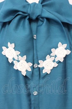 画像2: Enchantlic Enchantilly / ノーブルリボンタイブラウス  エメラルド O-25-07-14-063-LO-BL-IG-OS