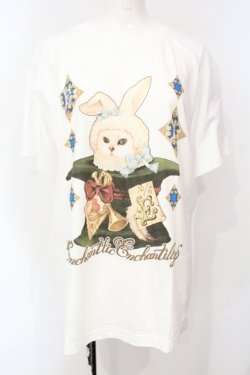 画像1: Enchantlic Enchantilly / 不思議の国のQueen Cat 帽子屋のシルクハット Tシャツ M ホワイト O-25-07-14-065-LO-TS-IG-OS