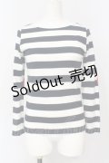 MILK / ハートワッペンボーダーカットソー  シロ×ネイビー×アカ O-25-07-14-067-ML-TO-OW-ZT483