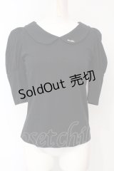 MILK / 刺繍襟カットソー  クロ O-25-07-14-068-ML-TO-OW-OS