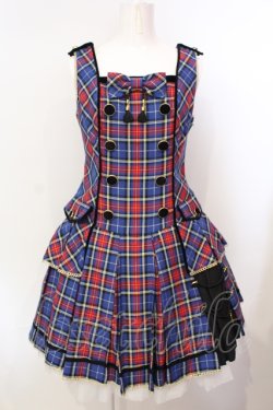 画像1: Angelic Pretty / Academyタータンジャンパースカート  ブルーチェック O-25-07-14-008-AP-OP-IG-OS