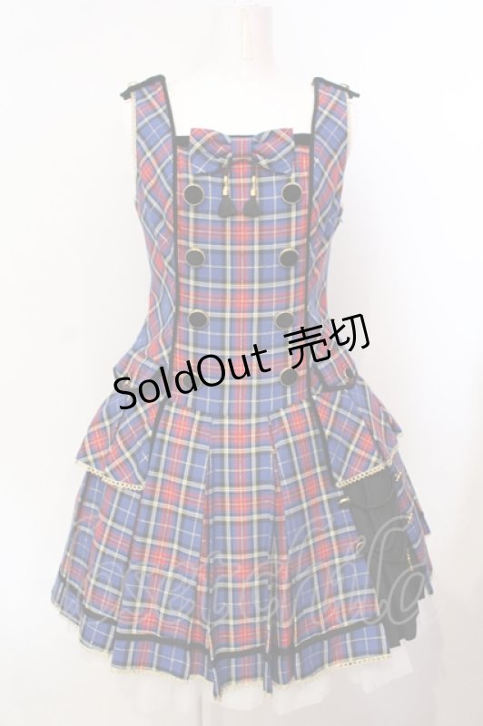 画像1: Angelic Pretty / Academyタータンジャンパースカート  ブルーチェック O-25-07-14-008-AP-OP-IG-OS (1)