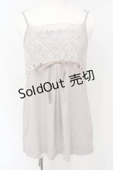 axes femme / はしごレースリボンキャミソール  グレー O-25-07-14-072-AX-TO-IG-OS