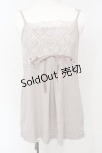 axes femme / はしごレースリボンキャミソール  グレー O-25-07-14-072-AX-TO-IG-OS