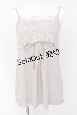 画像1: axes femme / はしごレースリボンキャミソール  グレー O-25-07-14-072-AX-TO-IG-OS