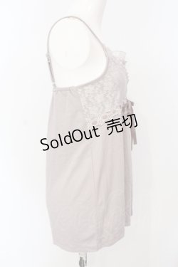 画像3: axes femme / はしごレースリボンキャミソール  グレー O-25-07-14-072-AX-TO-IG-OS