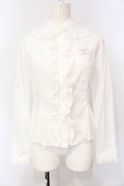 画像1: Angelic Pretty / Angelicロゴ刺繍ブラウス  シロ O-25-07-14-077-AP-TO-IG-OS
