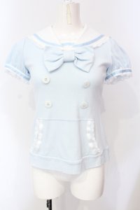 Angelic Pretty / ダブルボタンセーラーカットソー  サックス O-25-07-14-079-AP-TO-IG-OS