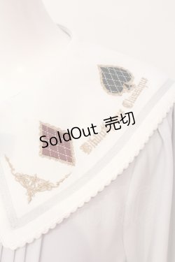 画像2: Amavel / トランプのデコレーションケーキブラウス F サックス O-25-07-14-080-CA-BL-OW-OS