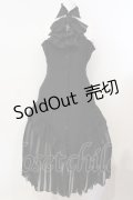 MARBLE / ゴシックタイ付コルセット風ブラウスワンピース  ブラック×ホワイト O-25-07-14-015-GO-OP-IG-OS