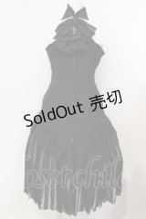 MARBLE / ゴシックタイ付コルセット風ブラウスワンピース  ブラック×ホワイト O-25-07-14-015-GO-OP-IG-OS