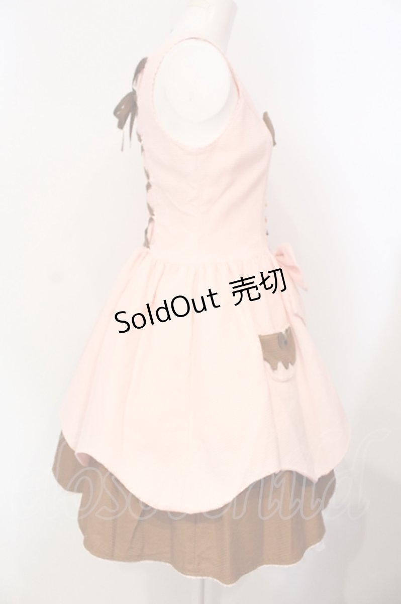 画像5: Angelic Pretty / Sweetワッフルジャンパースカート  ピンク×ブラウン O-25-07-14-022-AP-OP-OW-OS (5)