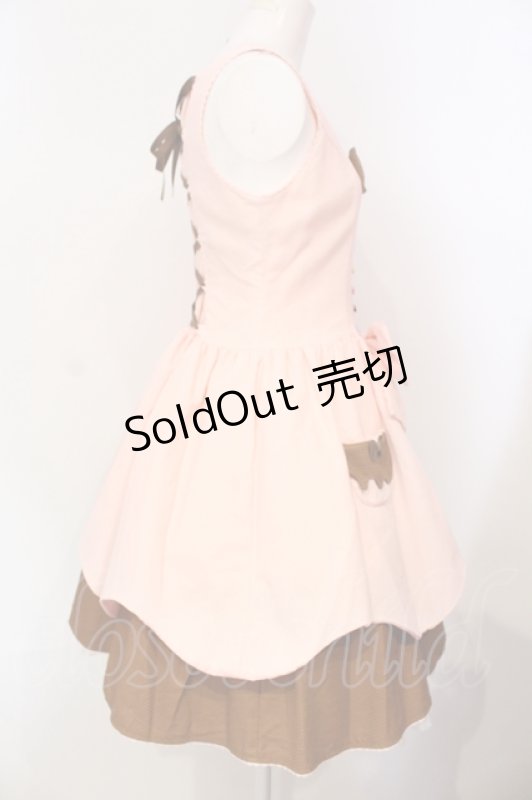 画像5: Angelic Pretty / Sweetワッフルジャンパースカート  ピンク×ブラウン O-25-07-14-022-AP-OP-OW-OS (5)