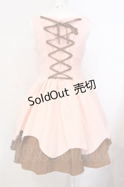 画像6: Angelic Pretty / Sweetワッフルジャンパースカート  ピンク×ブラウン O-25-07-14-022-AP-OP-OW-OS