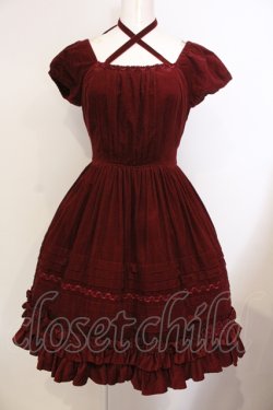 画像1: Victorian maiden / コール天ワンピース  ボルドー O-25-07-14-024-CL-OP-IG-OS