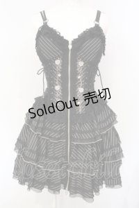 OZZ ANGELO / Stripe Rose ビスチェワンピース  ブラック O-25-07-15-026-OO-OP-IG-OS
