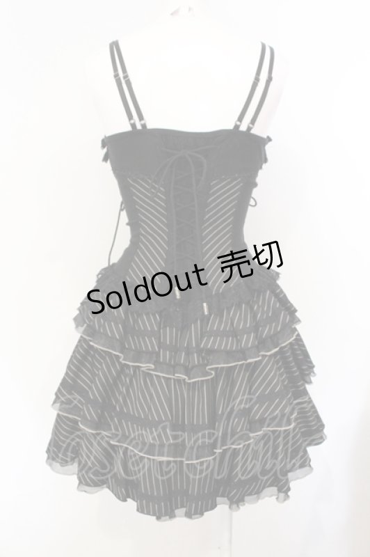 画像4: OZZ ANGELO / Stripe Rose ビスチェワンピース  ブラック O-25-07-15-026-OO-OP-IG-OS (4)