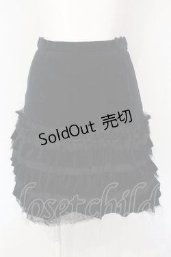 画像1: MIHO MATSUDA / 別珍ティアードスカート  ブラック O-25-07-15-028-GO-SK-IG-OS