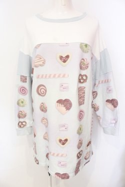 画像1: MILK / COOKIE GIRLトレーナーワンピース  サックス O-25-07-15-030-ML-OP-IG-OS