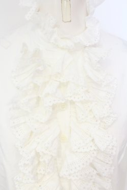 画像2: Jane Marple / プリーツフリルブラウス M オフシロ O-25-07-15-032-JM-BL-IG-OS