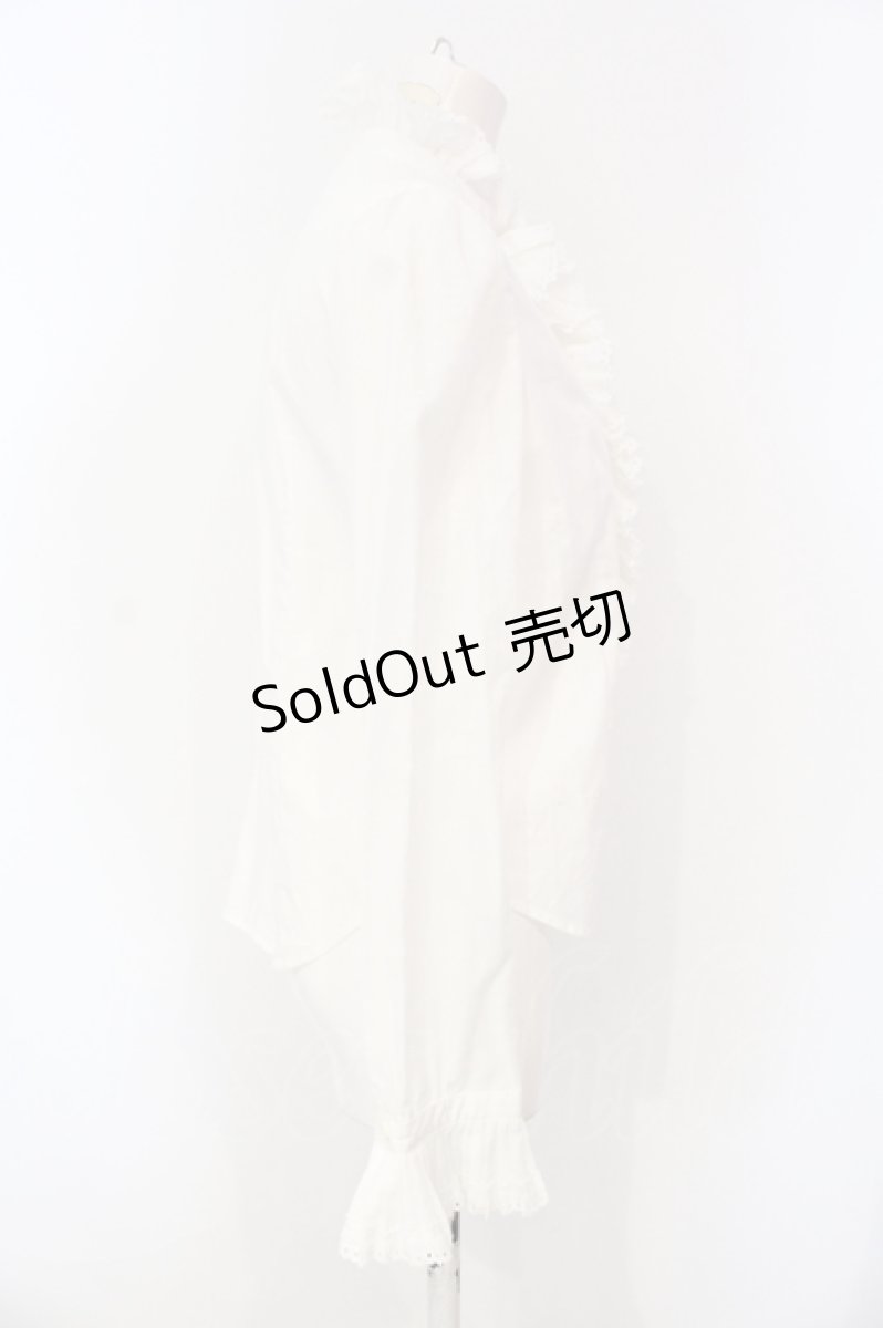 画像3: Jane Marple / プリーツフリルブラウス M オフシロ O-25-07-15-032-JM-BL-IG-OS (3)