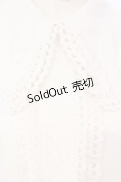 画像2: Moi-meme-Moitie / スカラップコットンレースパフ袖ブラウス 13号 ホワイト O-25-07-15-039-MO-BL-OW-OS
