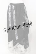 Qutie Frash / ラップ付き和柄バギーパンツ  ブラック O-25-07-15-005-QU-PA-IG-OS