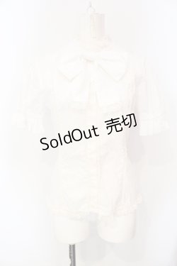 画像1: ATELIER PIERROT / 半袖パフスリーブブラウス  ホワイト O-25-07-15-041-EL-BL-IG-OS