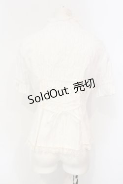 画像4: ATELIER PIERROT / 半袖パフスリーブブラウス  ホワイト O-25-07-15-041-EL-BL-IG-OS