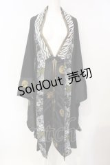 Qutie Frash / 着物ロングカーデ  ブラック O-25-07-15-045-QU-JA-IG-OS