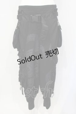 画像1: Qutie Frash / ミリタリーサルエルパンツ  ブラック O-25-07-15-006-QU-PA-IG-OS