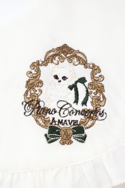画像2: Amavel / Piano Concertosフリルブラウス  シロ×グリーン O-25-07-15-051-CA-BL-IG-OS