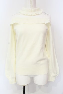 画像1: Ank Rouge / レース切り替えニットオフショルトップス  オフ O-25-07-15-053-CA-TO-IG-OS