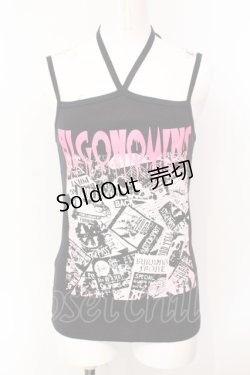 画像1: ALGONQUINS / プリントホルターキャミソール  ブラック O-25-07-15-059-AL-TO-IG-OS