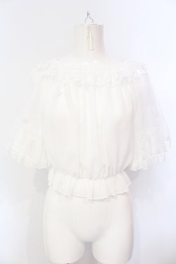 画像1: Eieyom（海外ロリィタ） / レースシフォンブラウス  シロ O-25-07-15-065-LO-BL-IG-OS