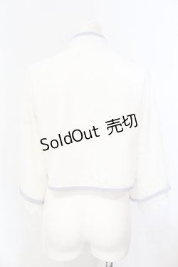 画像4: 海外ロリィタ / 刺繍チャイナブラウス  シロ×サックス O-25-07-15-066-LO-BL-IG-ZS