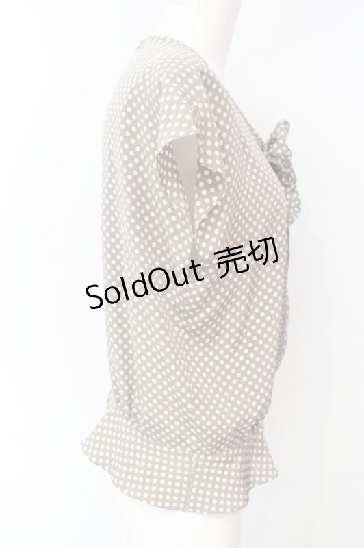 画像2: PINK HOUSE / ドットノースリーブブラウス  グレー O-25-07-15-069-LO-BL-OW-ZI (2)