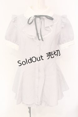 画像1: Secret Honey / バイカラーラッフル半袖セットアップ 2 グレー O-25-07-15-008-CA-OP-IG-OS