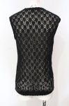 画像3: KANEKO ISAO / 透かし編みニットベスト  クロ O-25-07-15-070-EL-TO-OW-ZT237 (3)